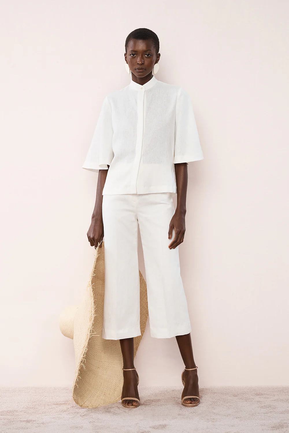 IVORY LINEN BOX SLEEVE SHIRT - Image 4