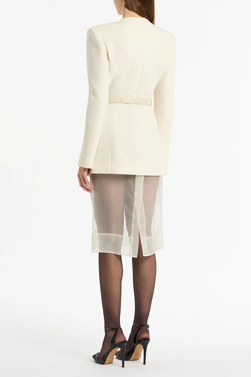 IVORY ORGANZA PENCIL SKIRT - Image 2