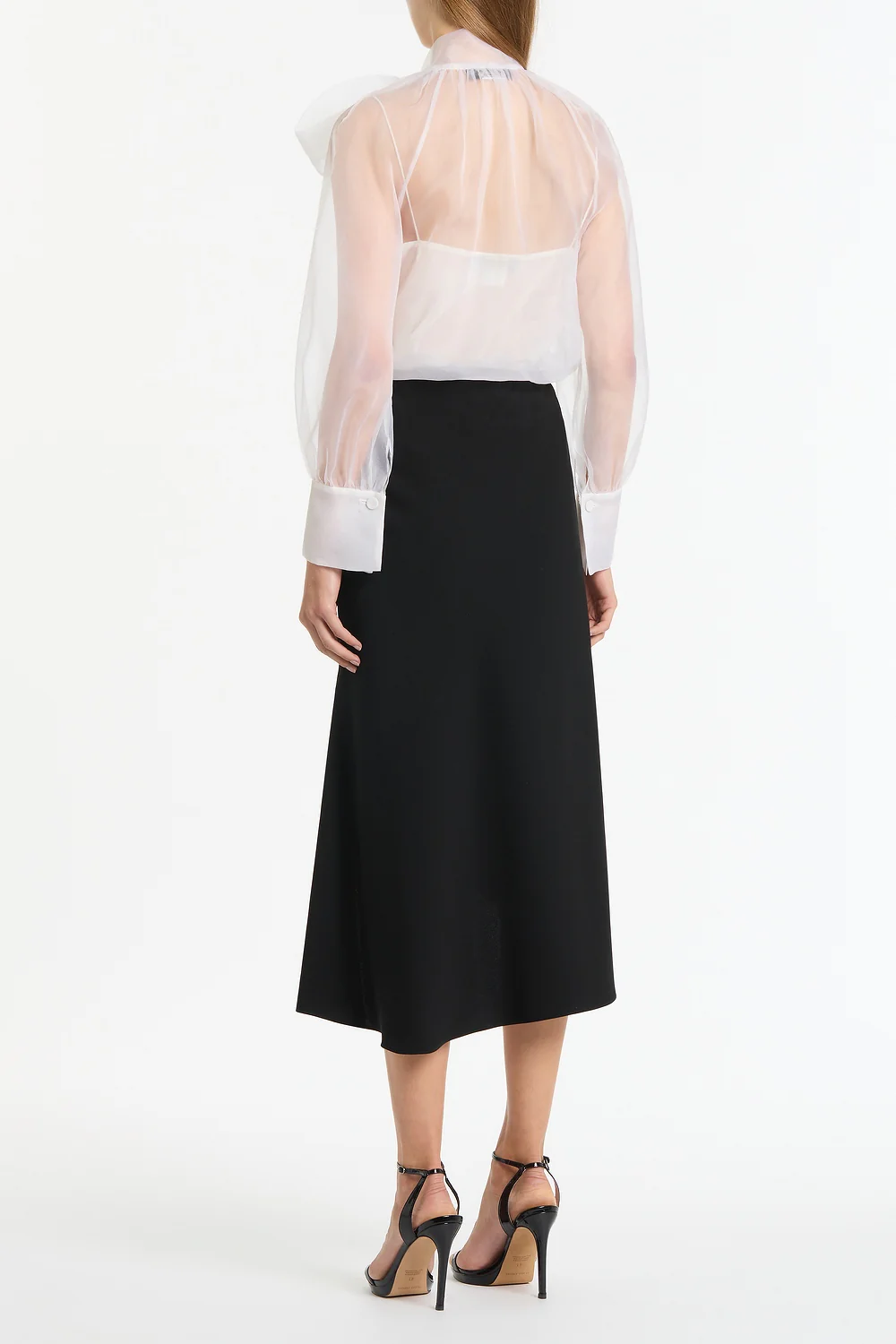 IVORY ORGANZA TIE BLOUSE - Image 2