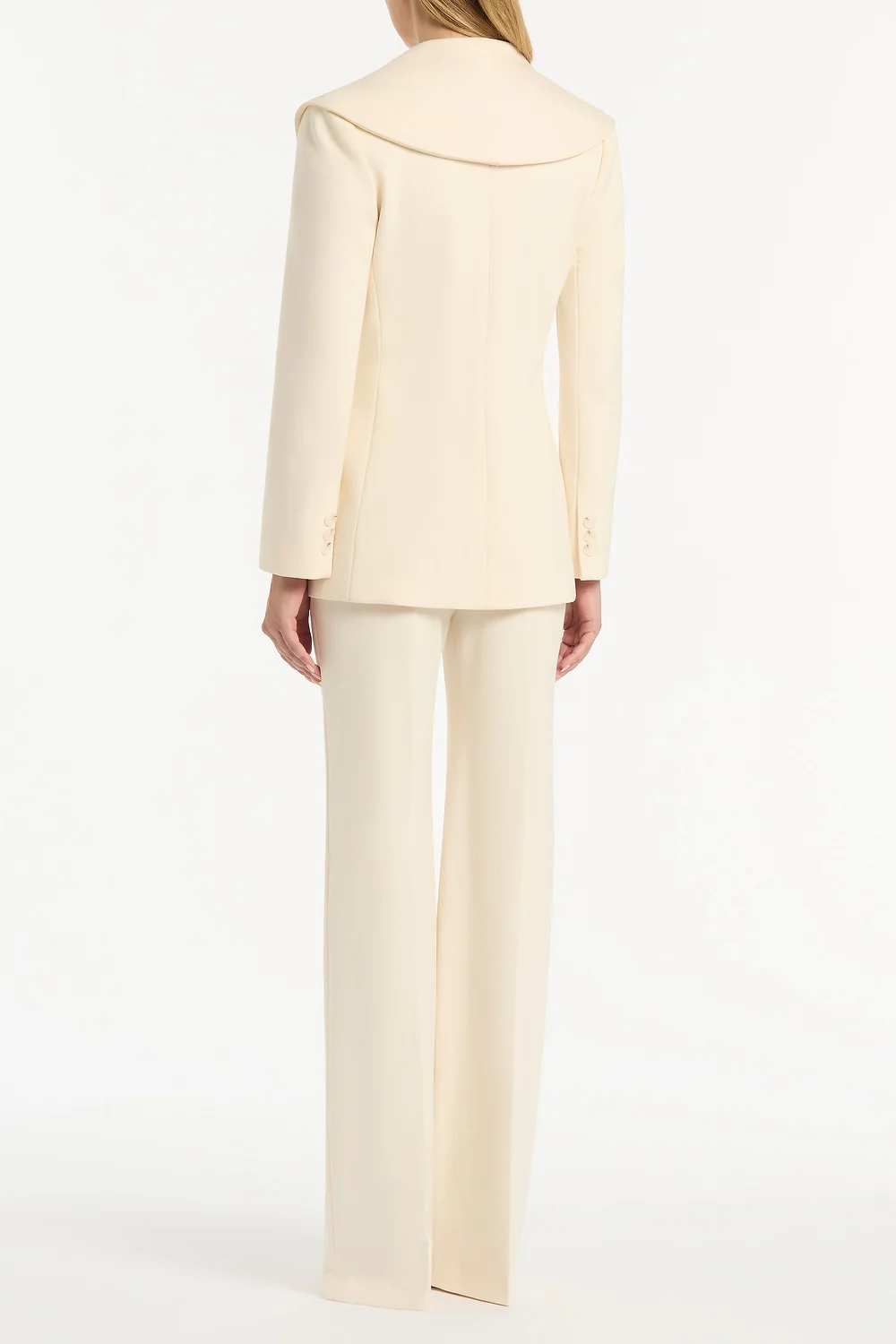 IVORY PONTE WIDE SHAWL COLLAR JACKET - Image 2
