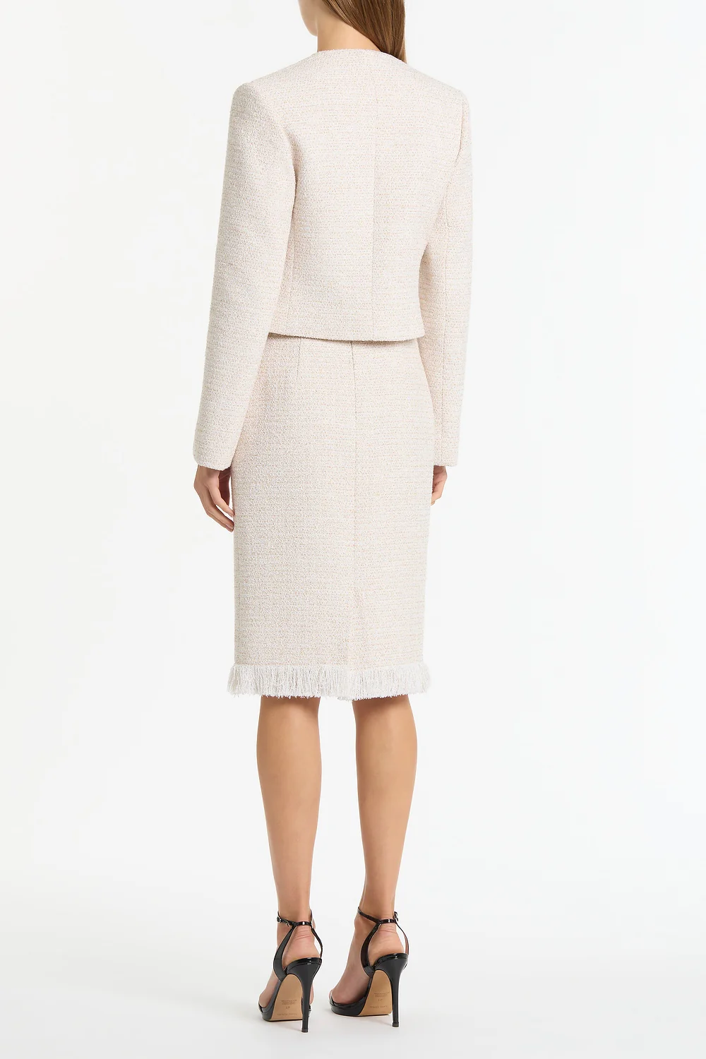 IVORY TWEED FRINGE SKIRT - Image 2