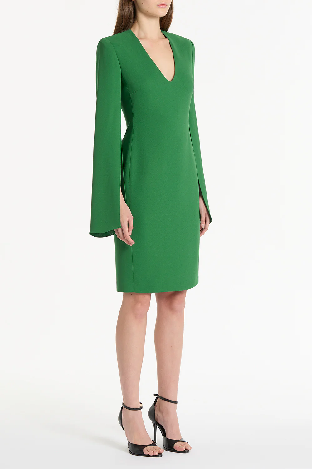JADE CREPE V-NECK LOVERO DRESS - Image 3