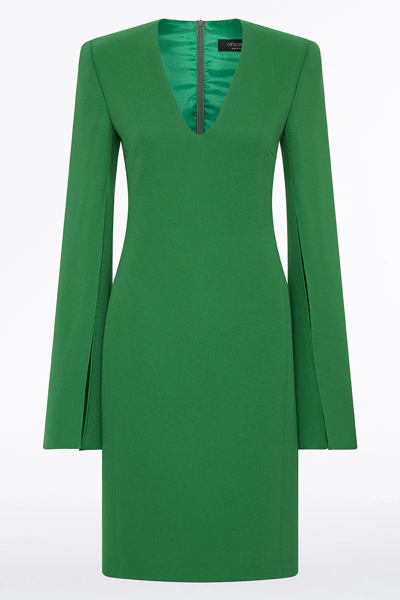 JADE CREPE V-NECK LOVERO DRESS - Image 4