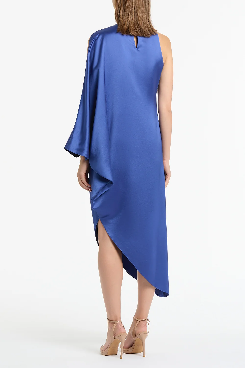 LAPIS LUSTRE SATIN DRAPE DRESS - Image 3