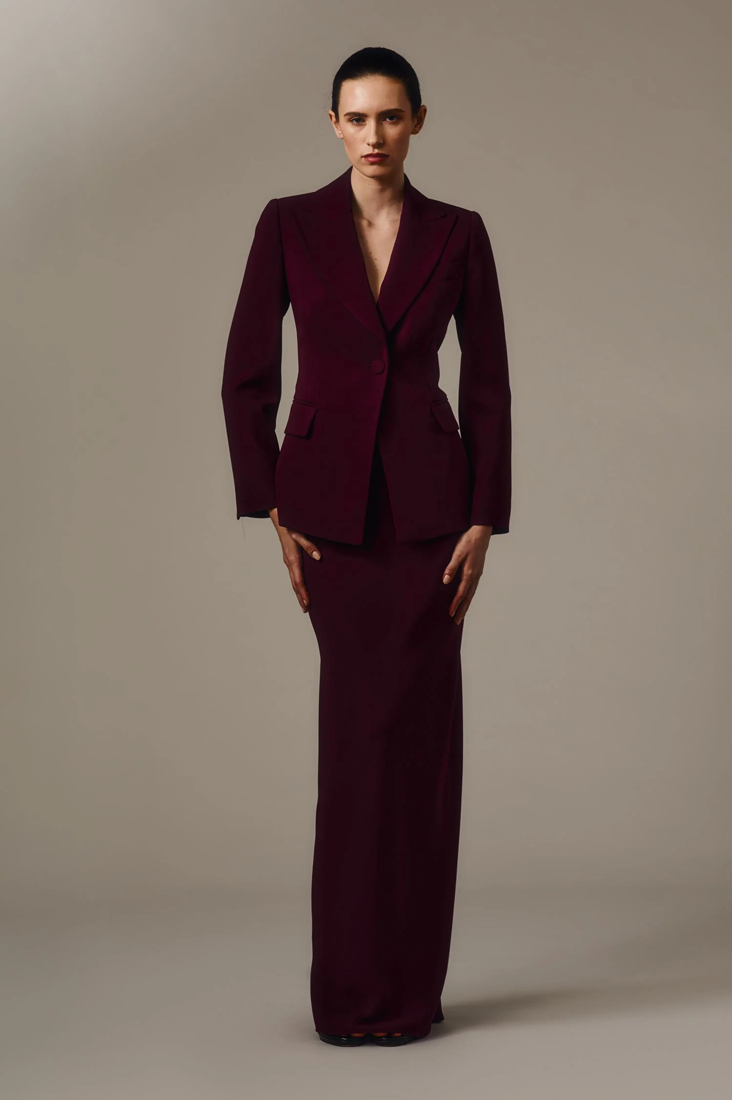 MERLOT CREPE BIAS SKIRT - Image 4
