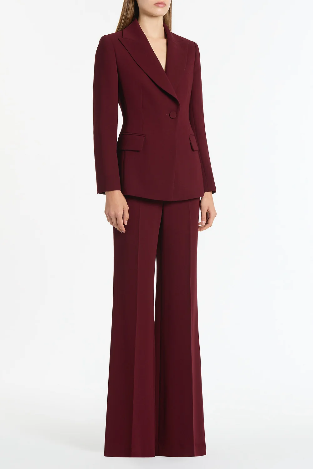 MERLOT CREPE CLASSIC FLARED PANT - Image 3