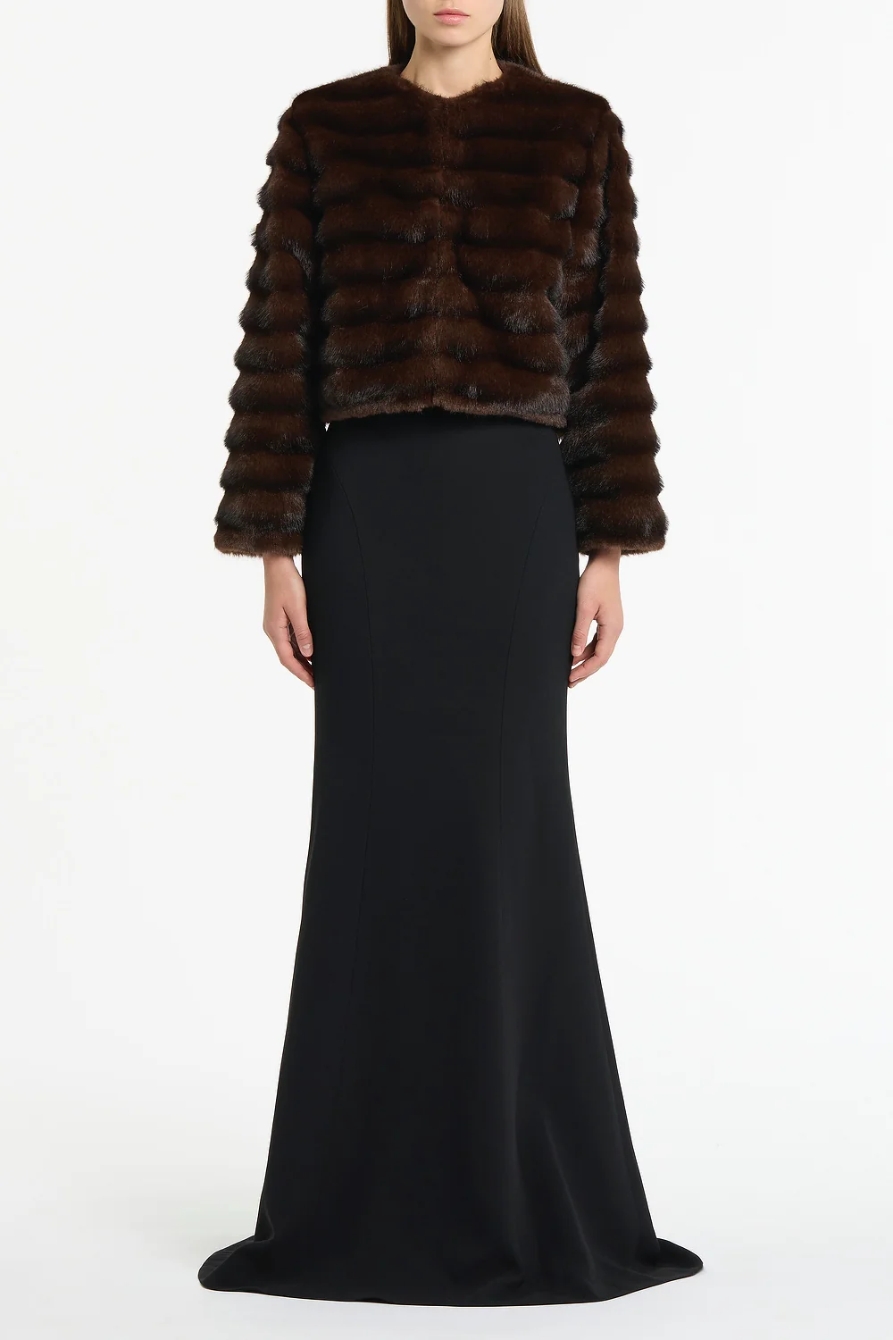 MOCHA CROPPED FUR JACKET
