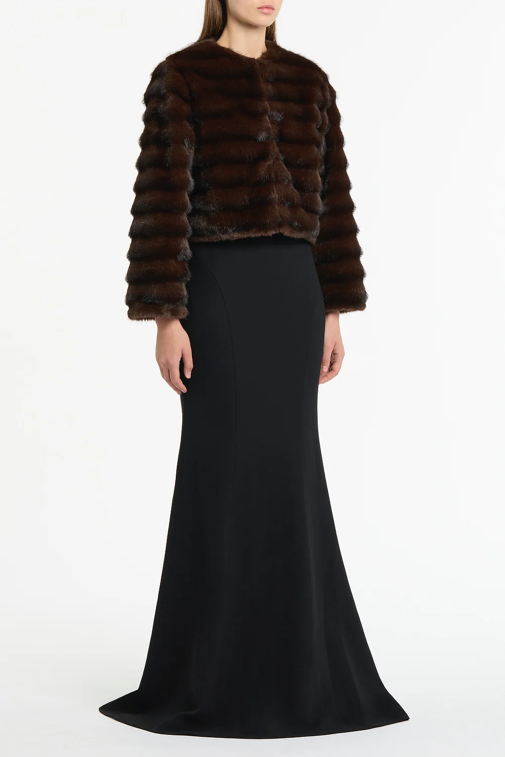 MOCHA CROPPED FUR JACKET - Image 2