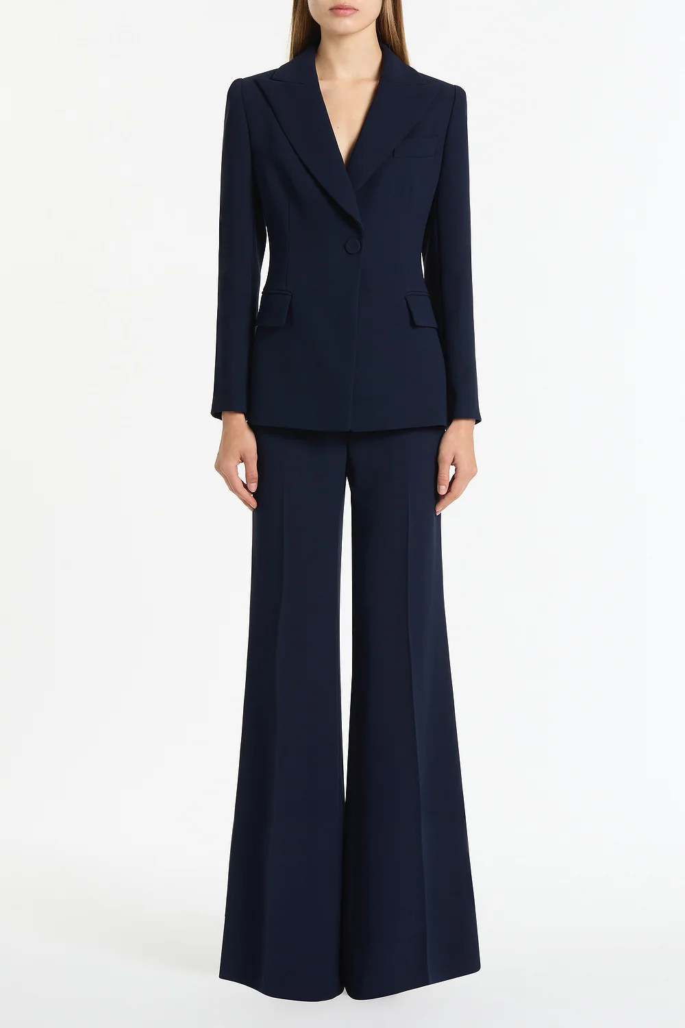 NAVY CREPE CLASSIC JACKET