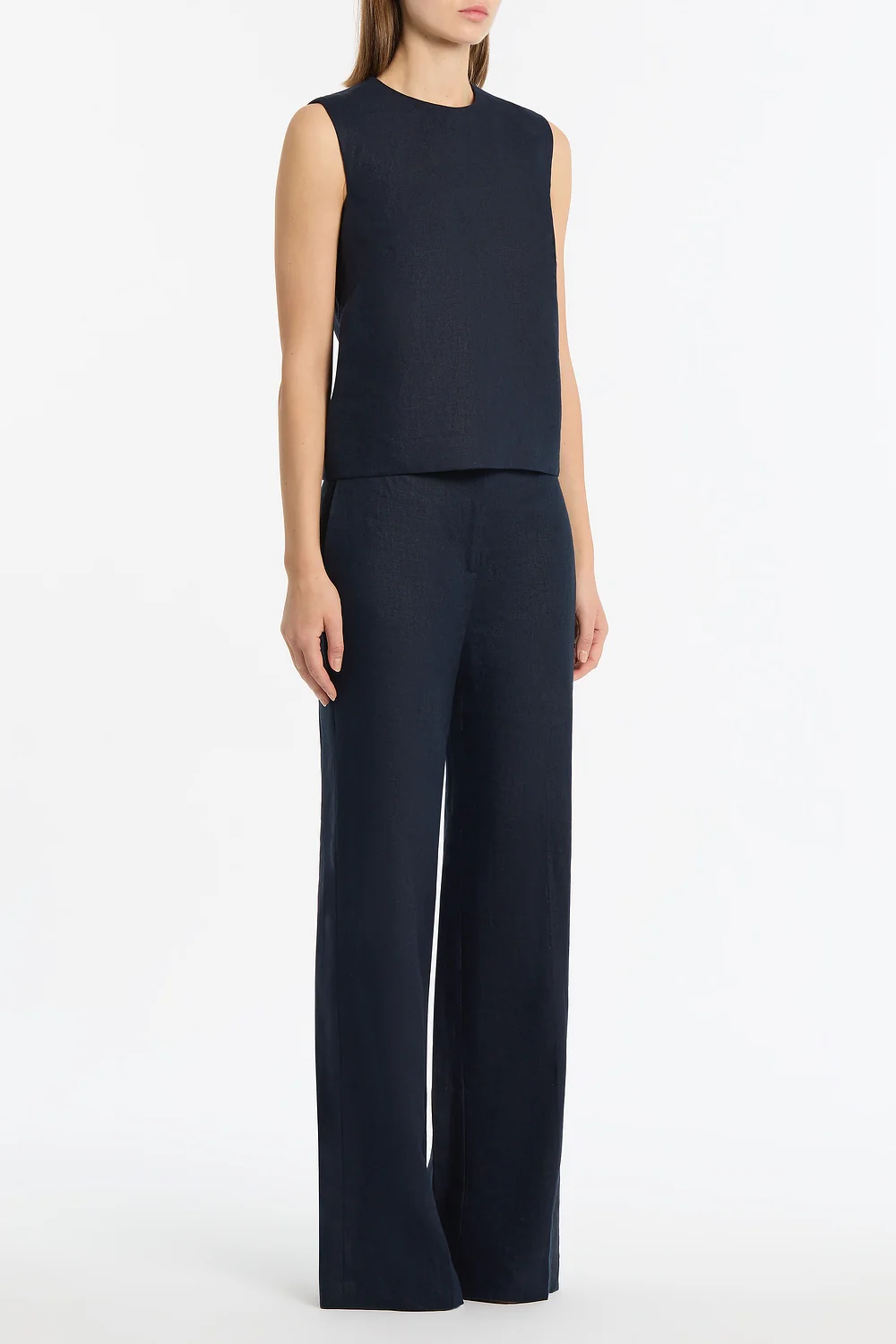 NAVY LINEN TANK TOP - Image 2