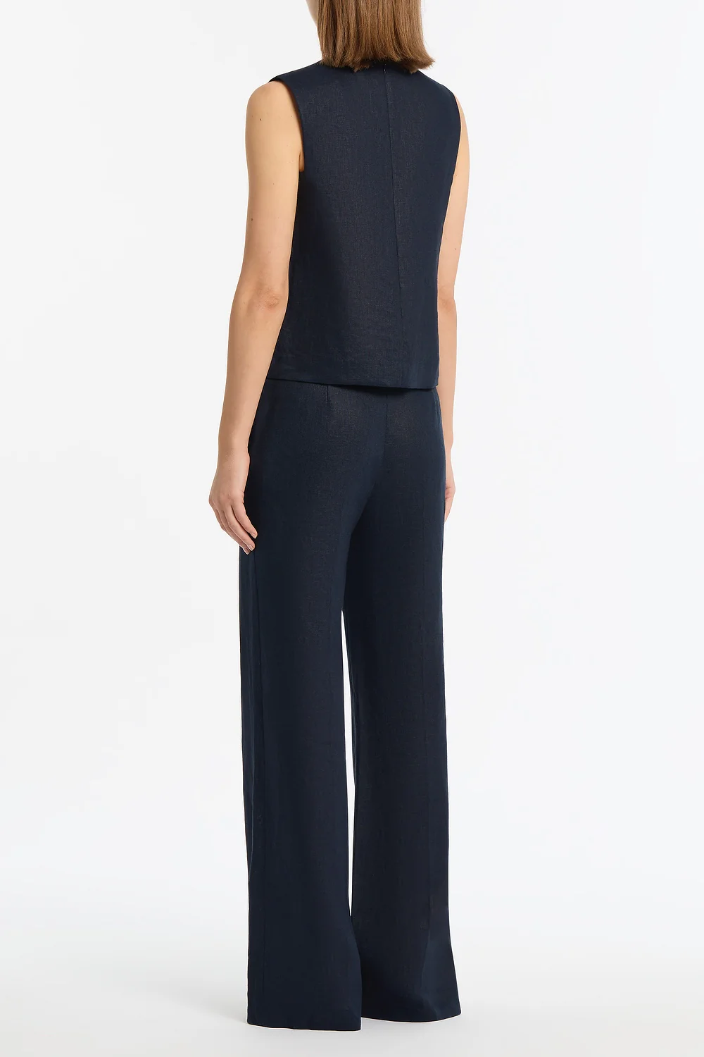 NAVY LINEN TANK TOP - Image 3