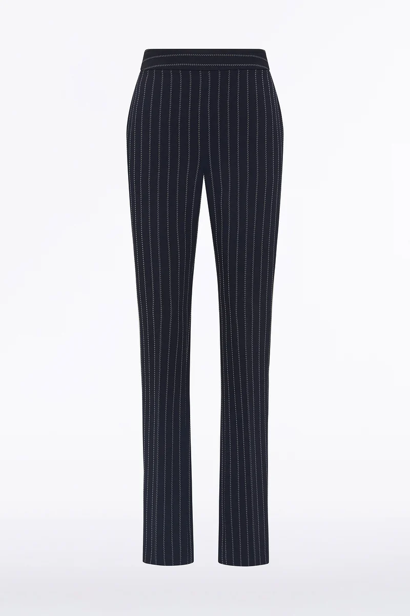 NAVY PINSTRIPE SLIM LEG PANT - Image 5
