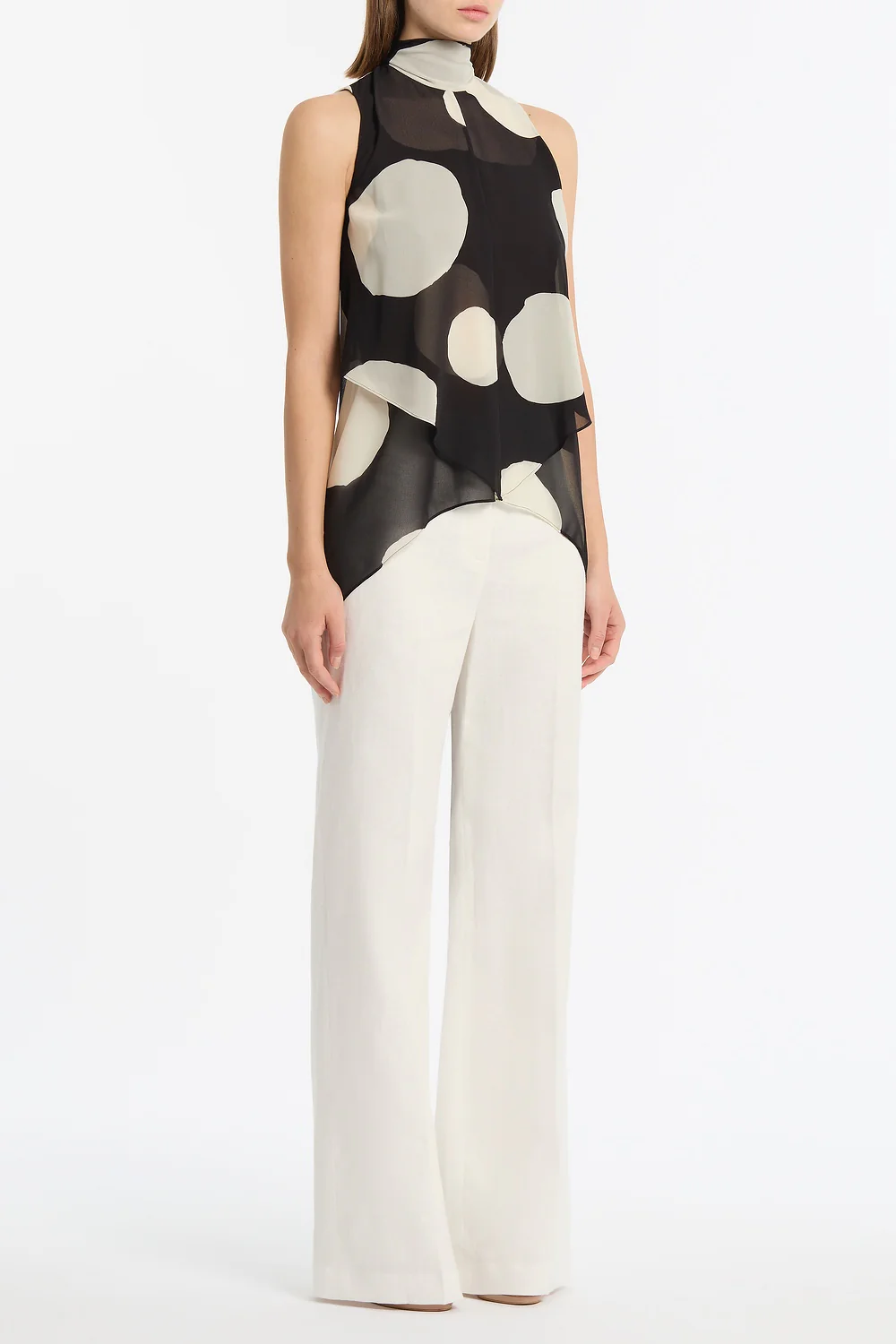 NOIR SPOT TIE NECK TOP - Image 2
