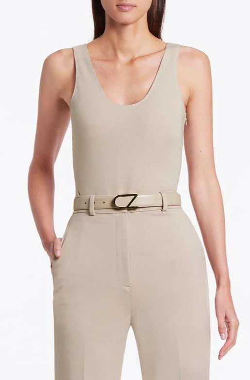 NUDE LEATHER CZ LOGO BELT - Image 7