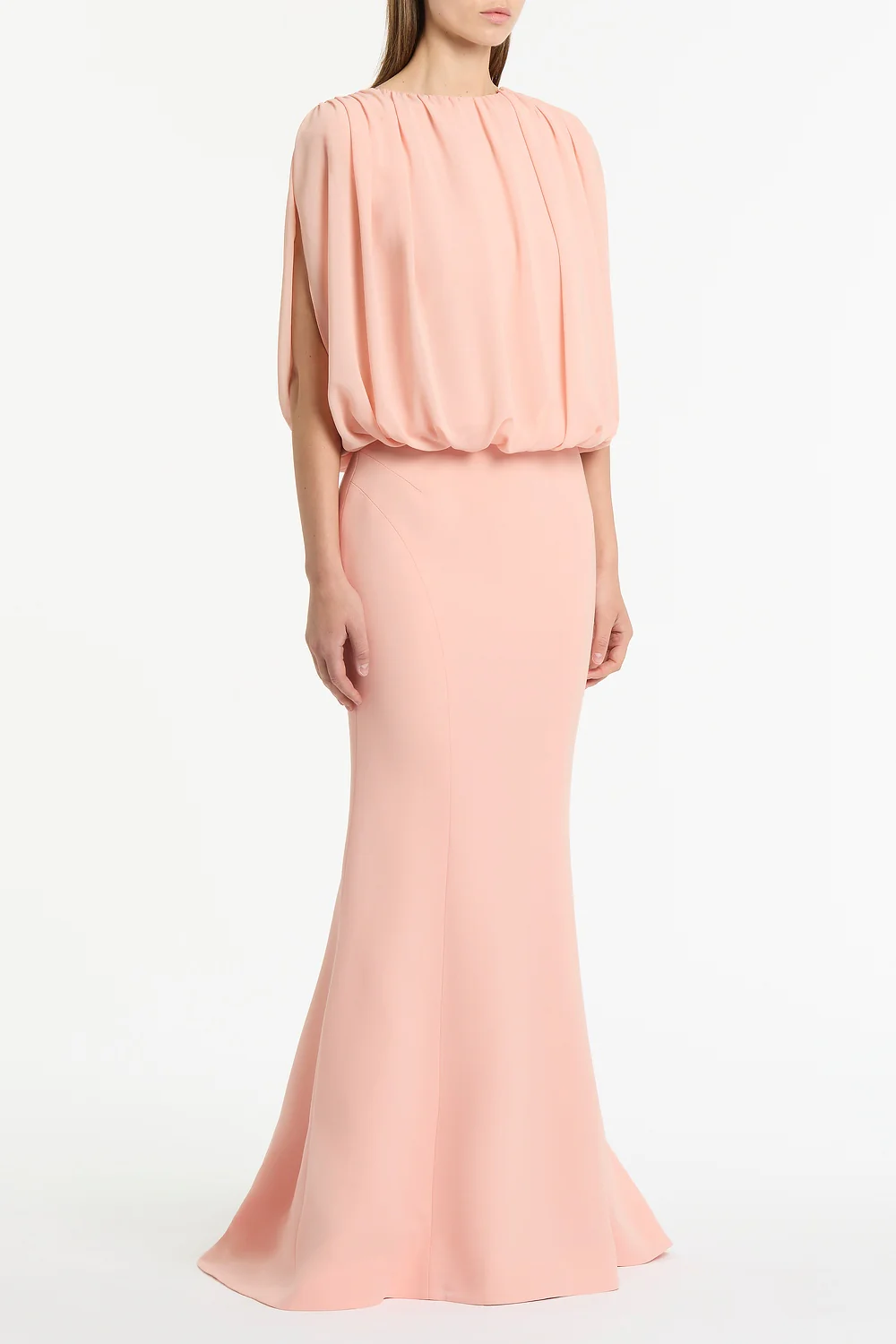 PALE ROSE CREPE FISHTAIL MAXI SKIRT - Image 2