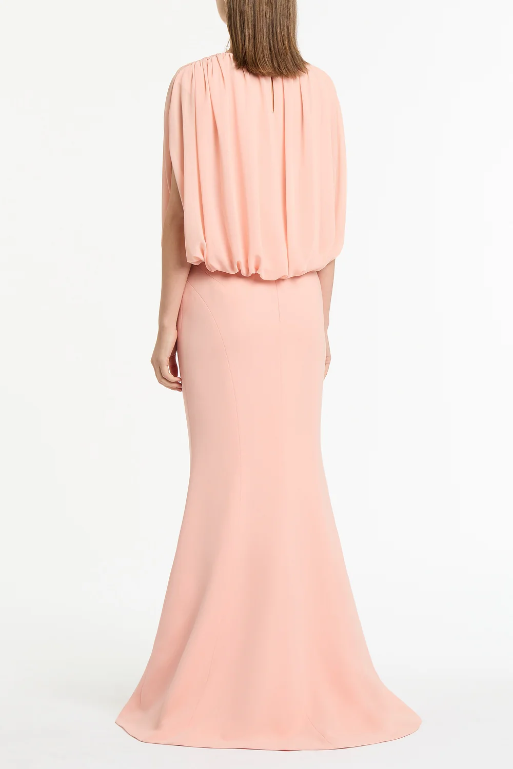PALE ROSE CREPE FISHTAIL MAXI SKIRT - Image 3