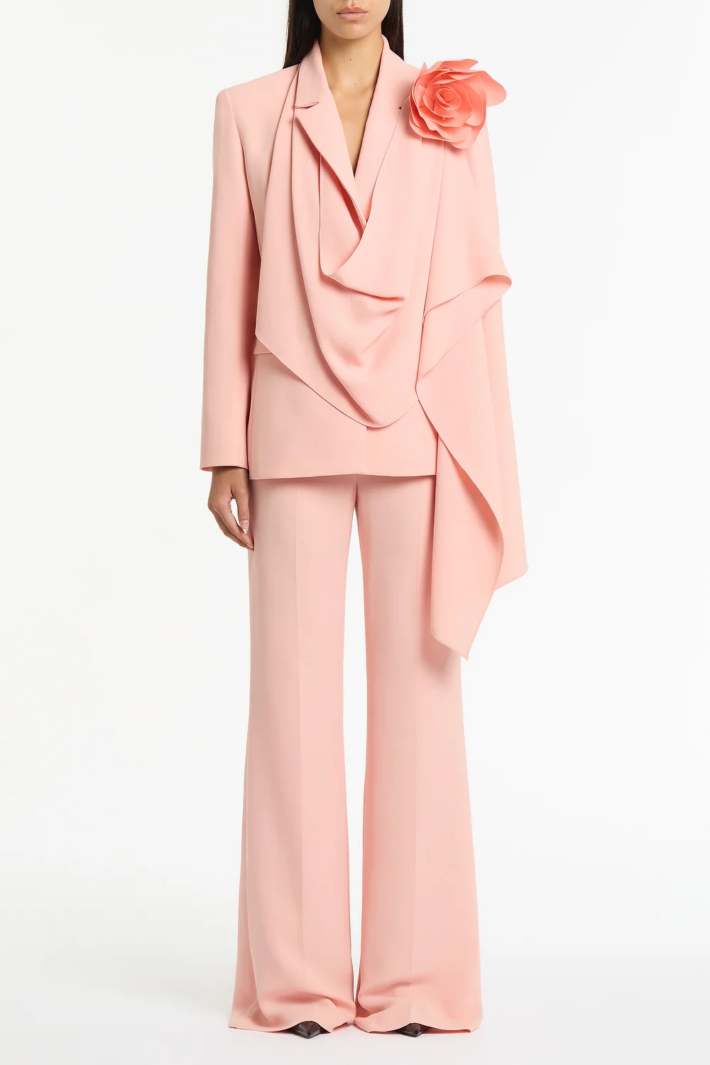 PALE ROSE CREPE SCARF JACKET - Image 5
