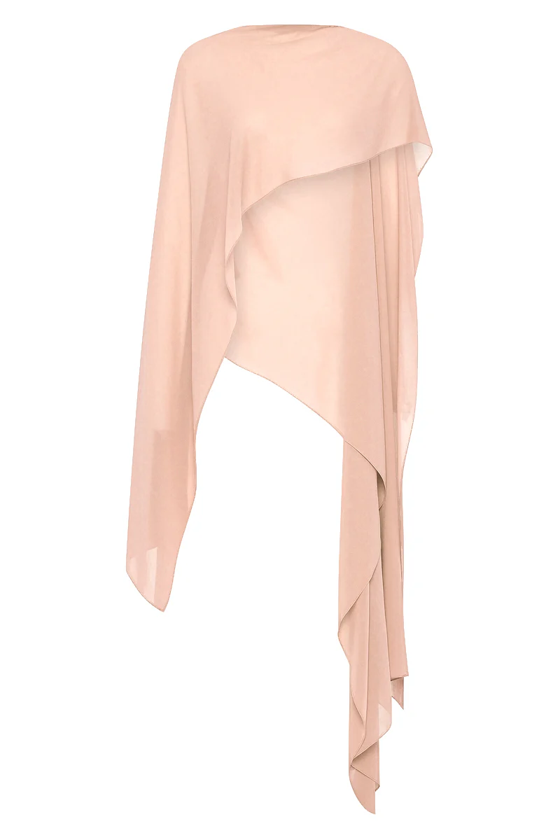 PALE ROSE GEORGETTE CASCATA WRAP - Image 4
