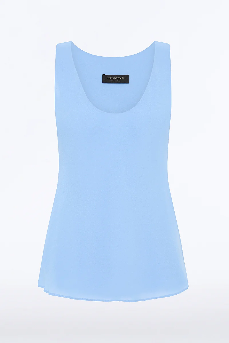 POWDER BLUE GEORGETTE SCOOP CAMI - Image 4