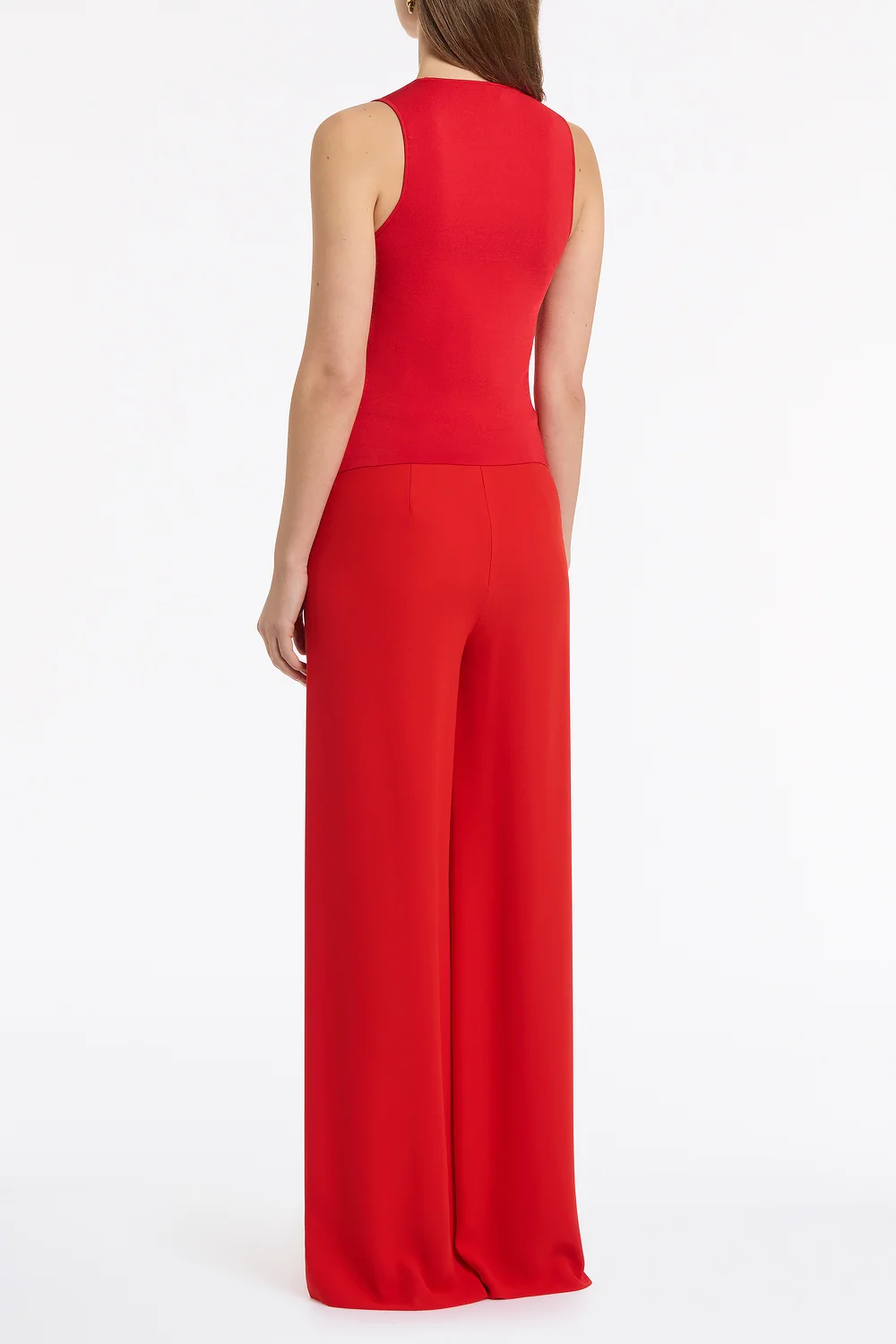 RED CREPE PALAZZO PANT - Image 3