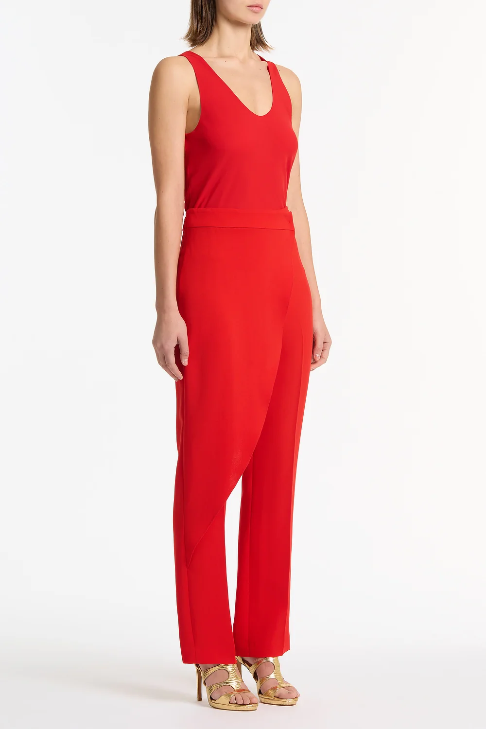 RED GEORGETTE SCOOP NECK CAMI - Image 2