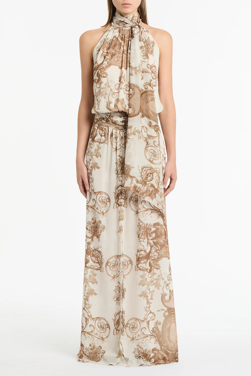 RENAISSANCE GEORGETTE HALTER DRESS