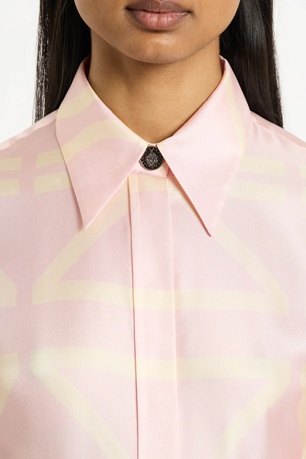 ROSA GRID SILK TWILL RELAXED SHIRT DRESS - Image 4