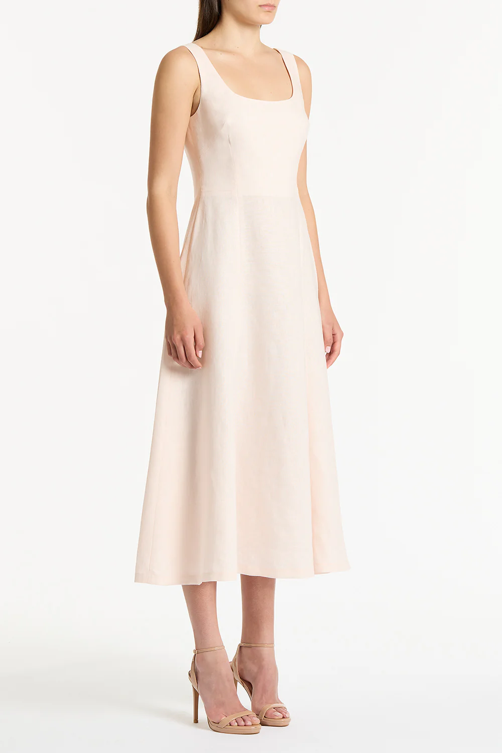 ROSA LINEN SQUARE NECK MIDI DRESS - Image 3