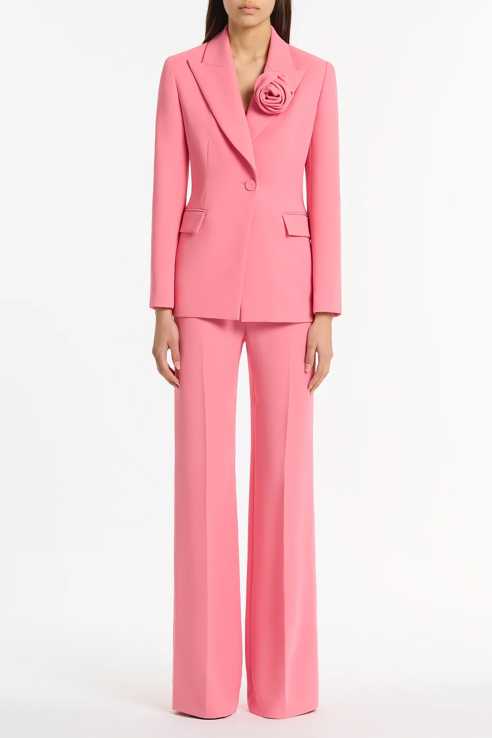 ROSE PINK CREPE CLASSIC FLARED PANT
