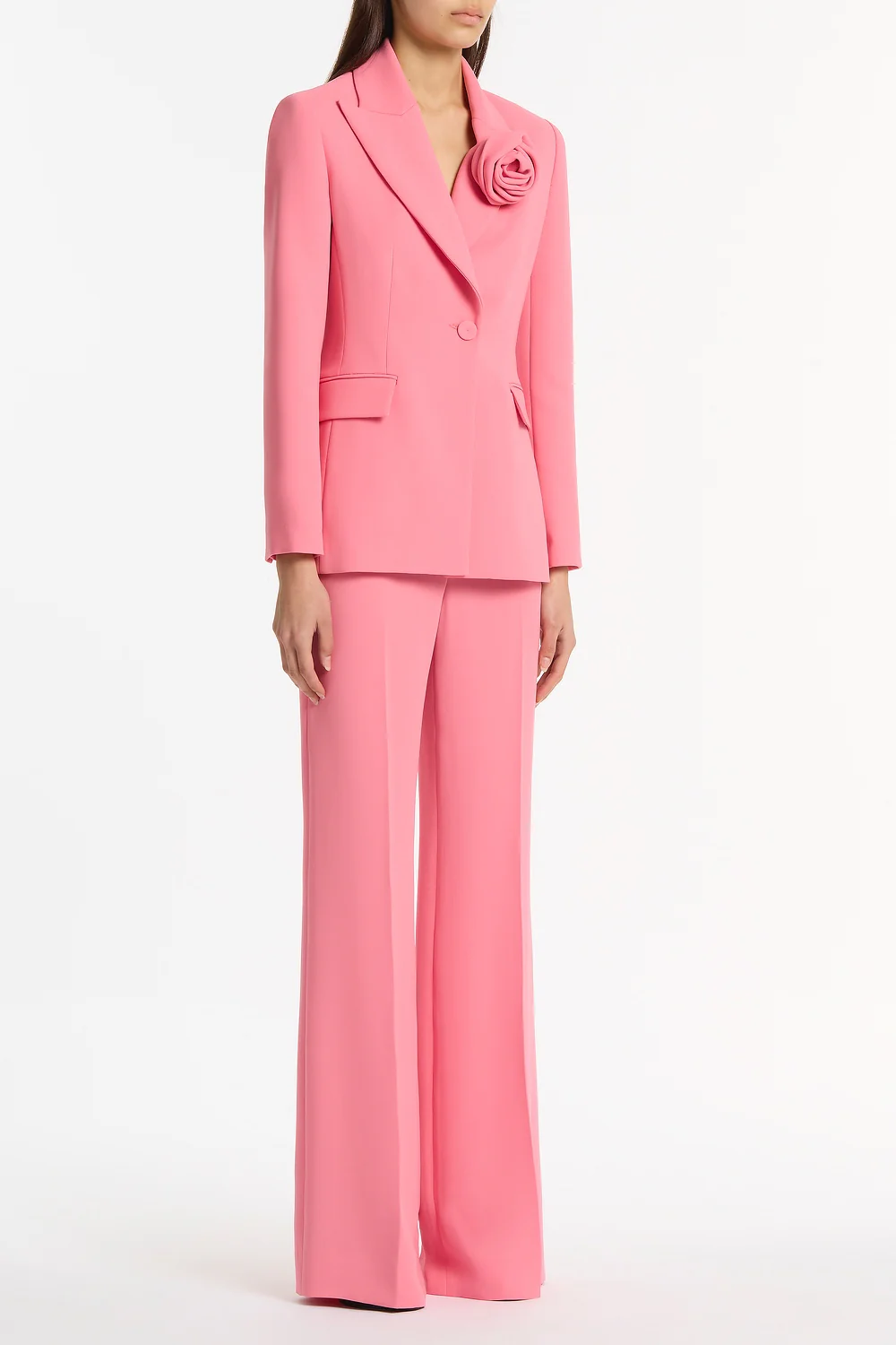 ROSE PINK CREPE CLASSIC FLARED PANT - Image 2