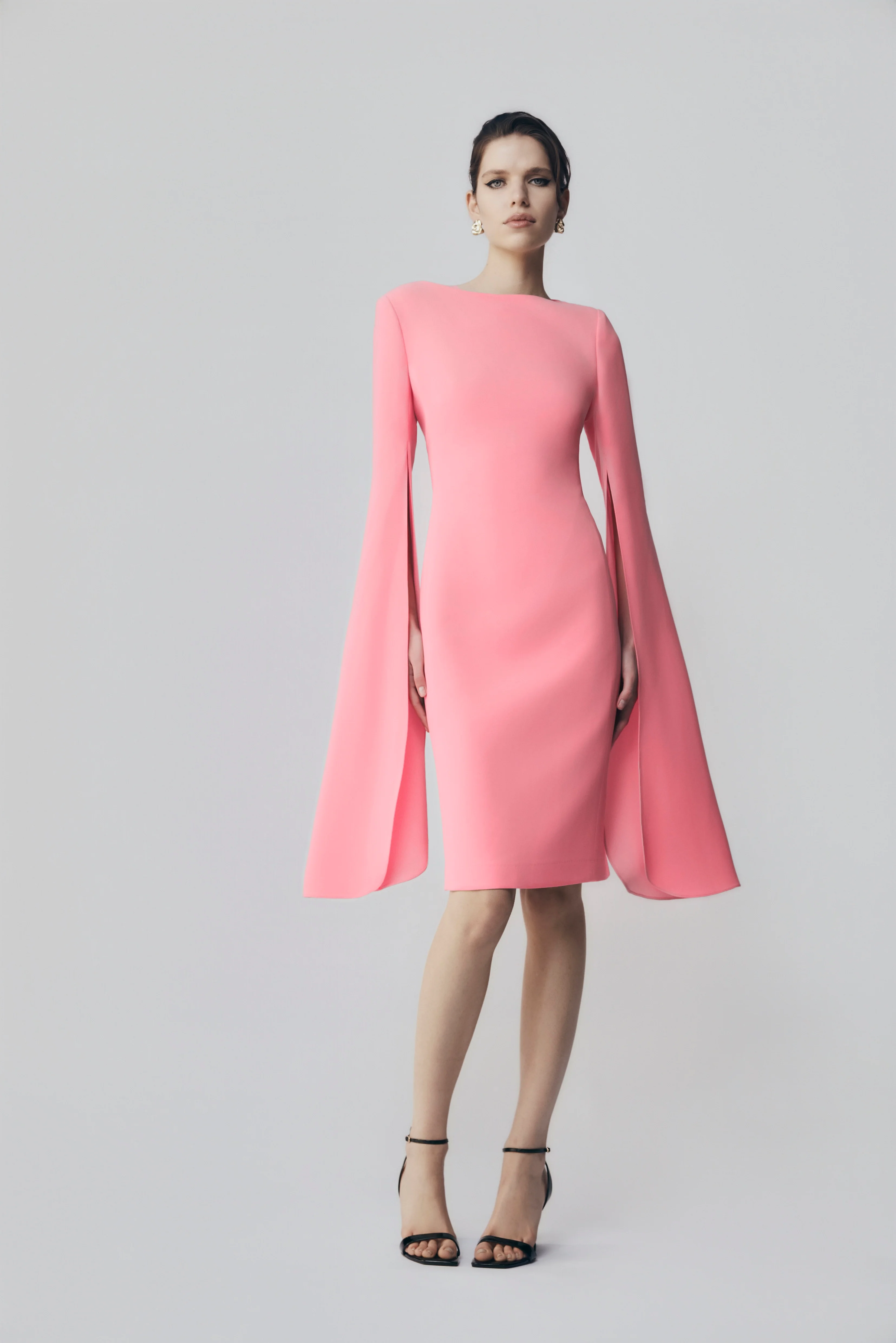 ROSE PINK CREPE LOVERO DRESS - Image 4