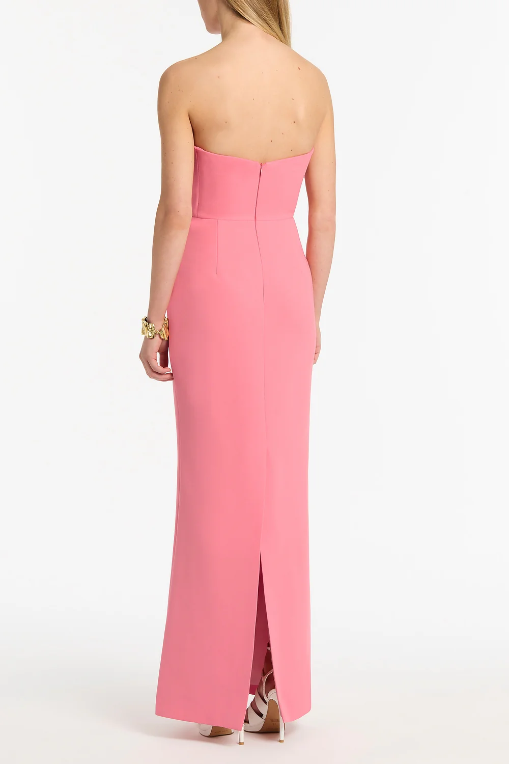 ROSE PINK CREPE SCULPTURAL GOWN - Image 3