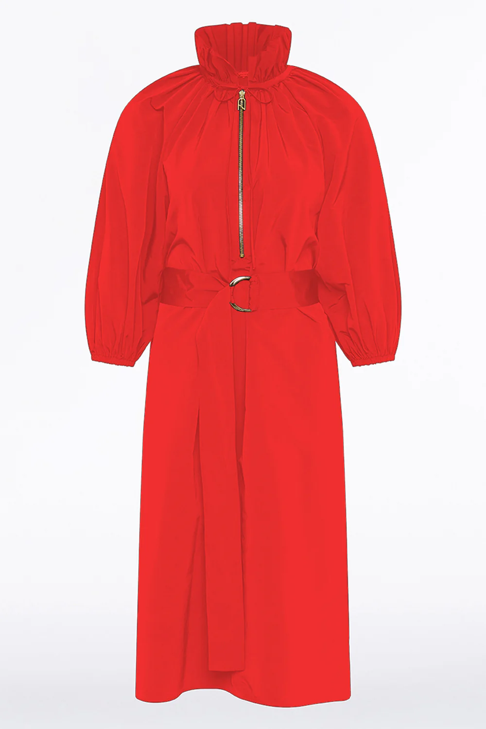SCARLATTO TAFFETA RUFFLE ZIP DRESS - Image 4