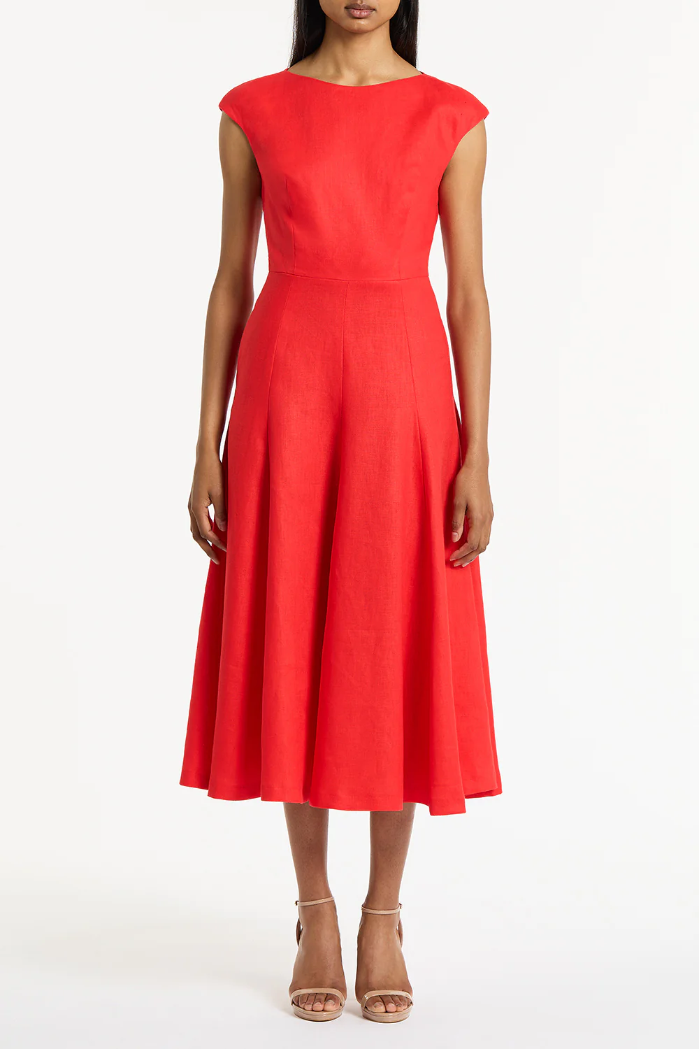 SCARLATTO LINEN A-LINE DRESS