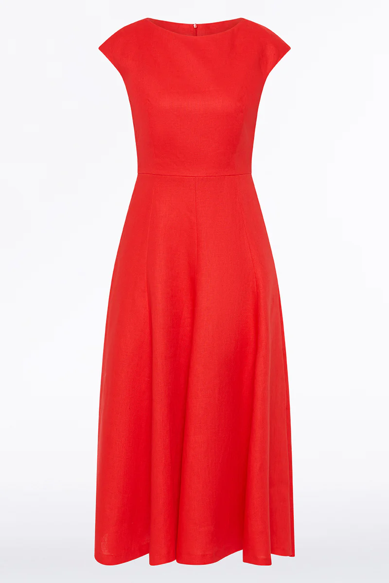 SCARLATTO LINEN A-LINE DRESS - Image 5