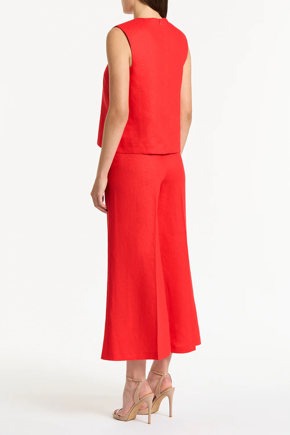 SCARLATTO LINEN CROPPED PALAZZO PANT - Image 2