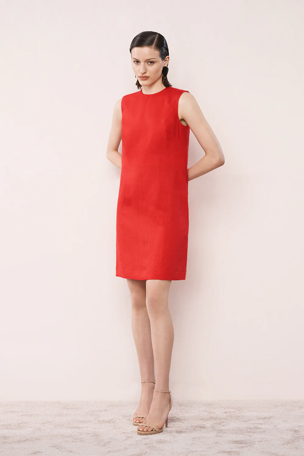 SCARLATTO LINEN SHEATH MINI DRESS - Image 4