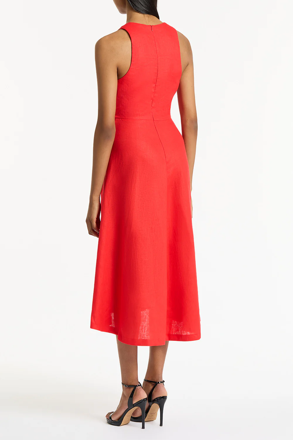 SCARLATTO LINEN V-NECK WRAP DRESS - Image 2