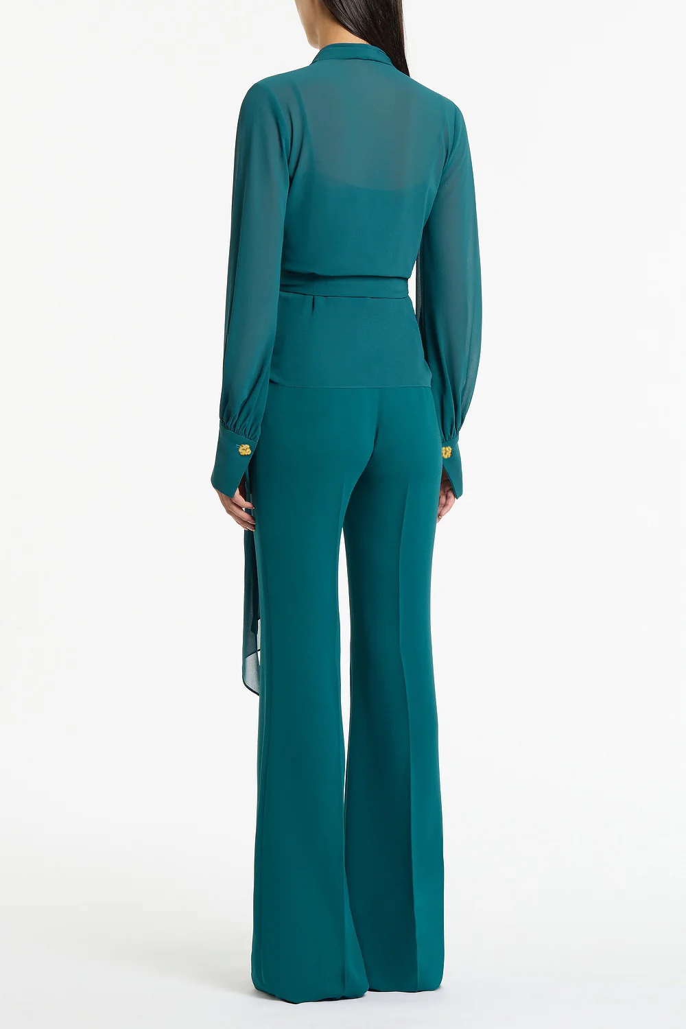 SERPENTINE GEORGETTE LONG SLEEVE WRAP TOP - Image 3