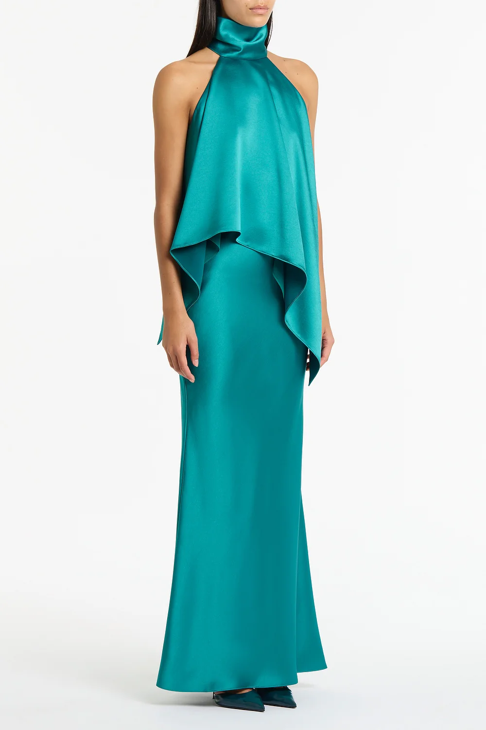 VIRIDIAN LUSTRE SATIN HALTER NECK TOP - Image 2