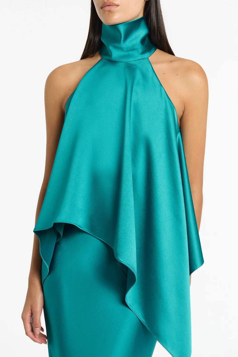 VIRIDIAN LUSTRE SATIN HALTER NECK TOP - Image 4