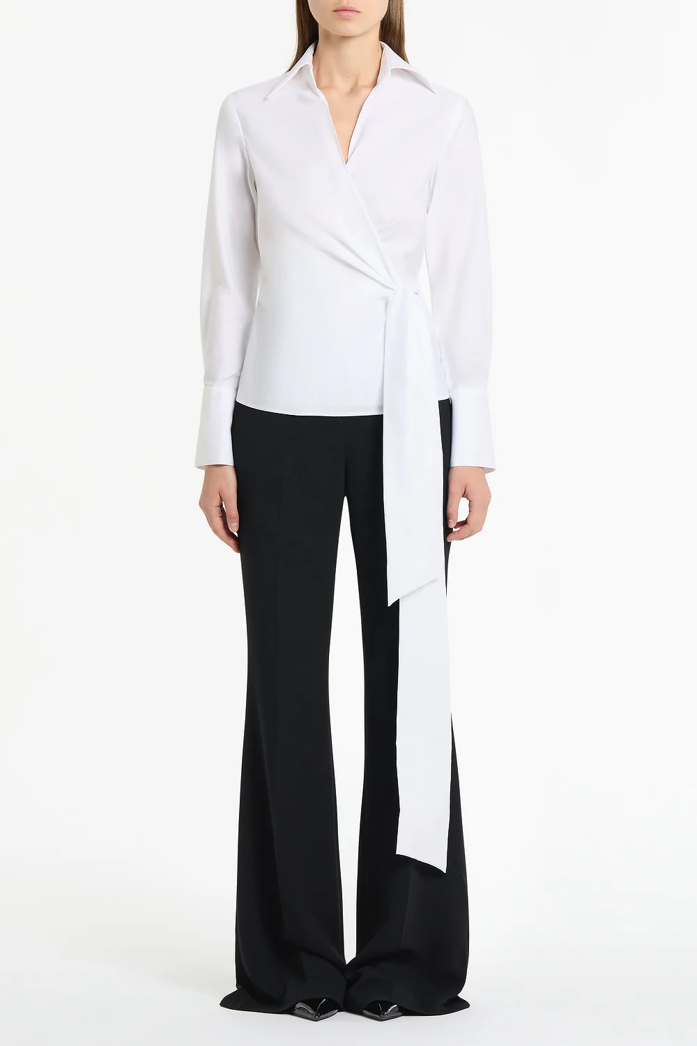 WHITE COTTON WRAP TOP
