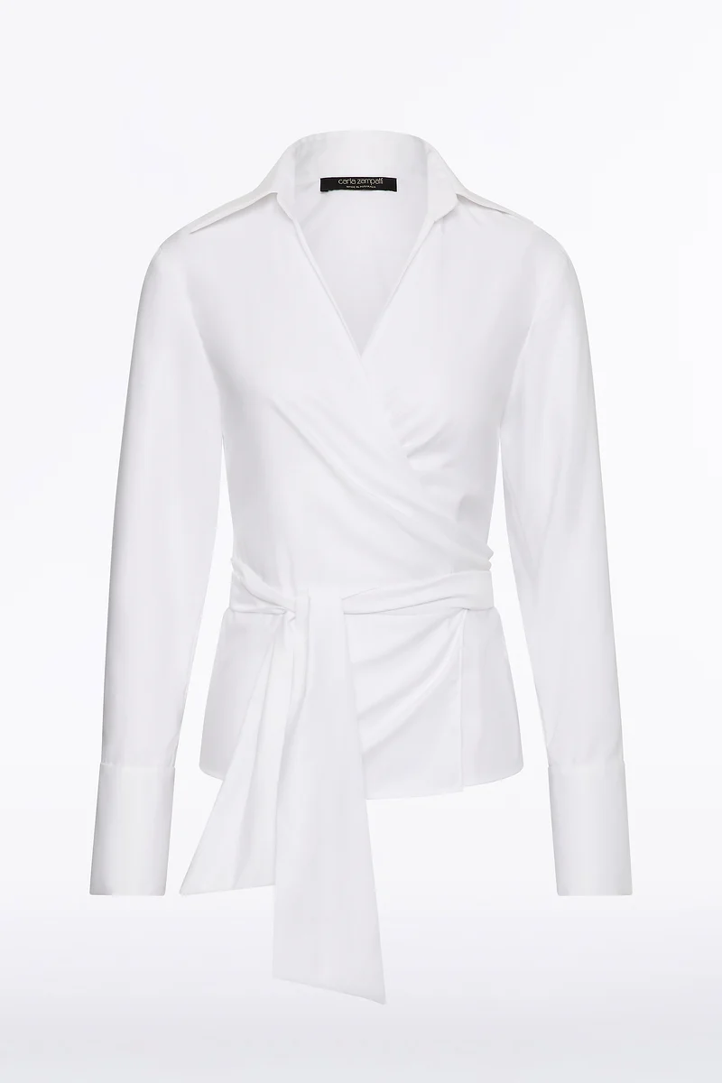 WHITE COTTON WRAP TOP - Image 4