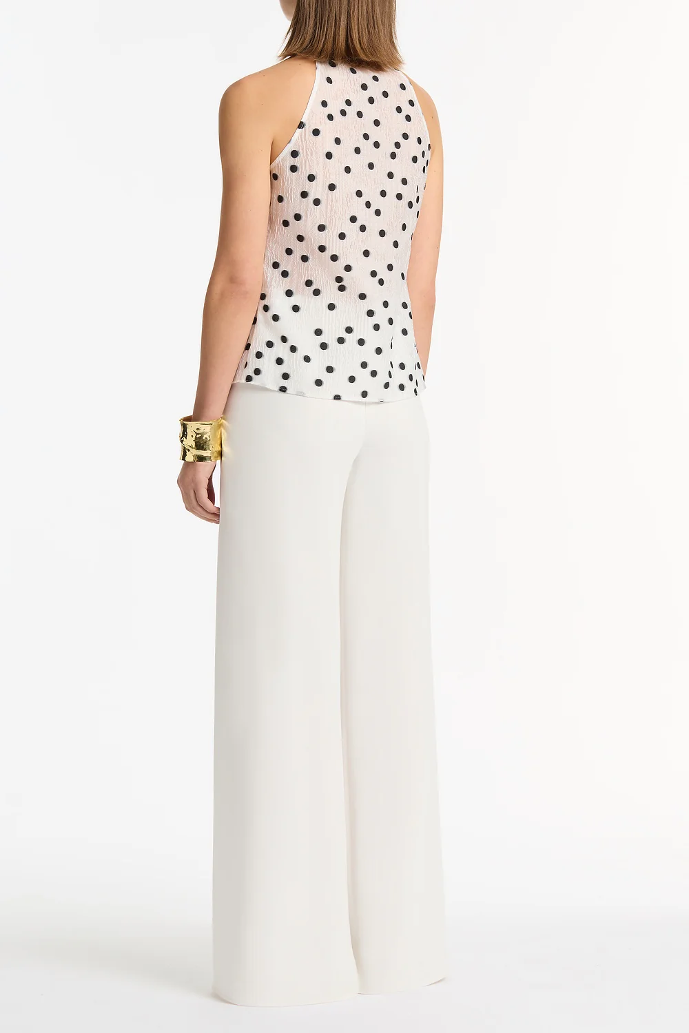 WHITE CREPE PALAZZO PANT - Image 3