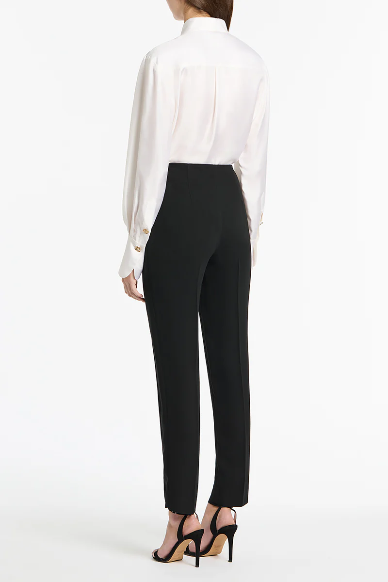 WHITE SILK TWILL RELAXED SHIRT - Image 3